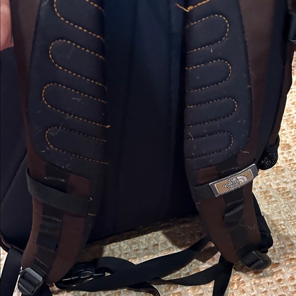 The North Face Men's Dark Brown Backpack with Orange Accents - Picture 7 of 12